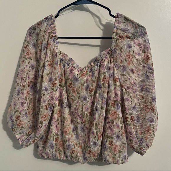 NWT Lush Floral Blouse Size M - Picture 4 of 4